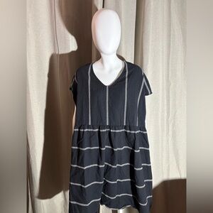 Black Striped Women's Dress